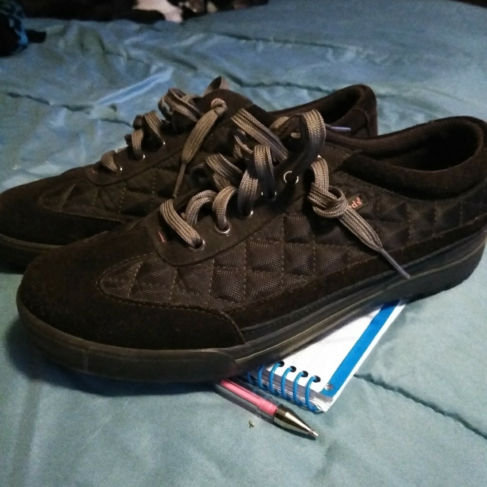 Brown quilted Keds